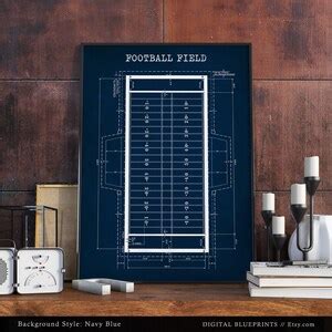 Football Field Diagram American Football Field Dimensions - Etsy