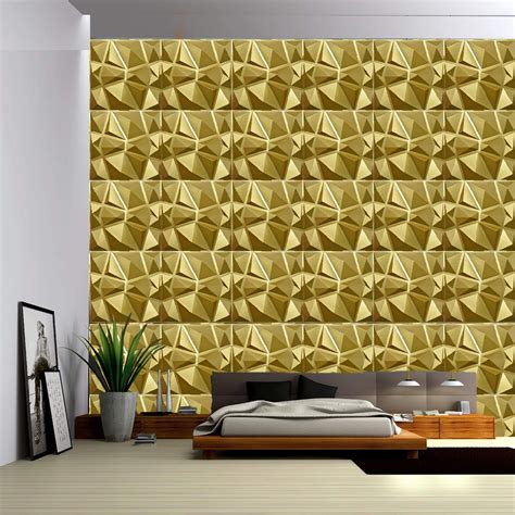 Diamond Drywall Clad 3D PVC Wall Panel (Golden Color), Rs 225 /piece | ID: 23317752312