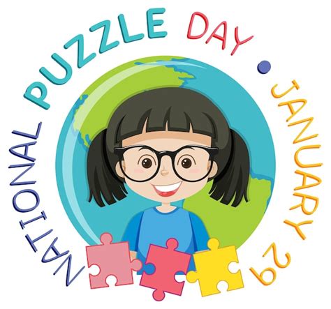 Free Vector | National Puzzle Day Banner Design