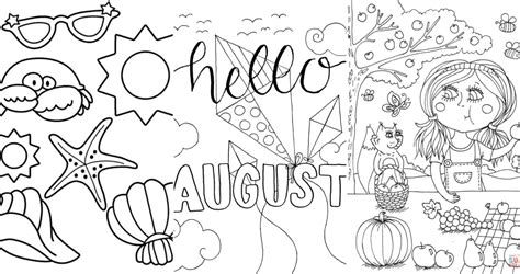 15 Free August Coloring Pages for Kids and Adults