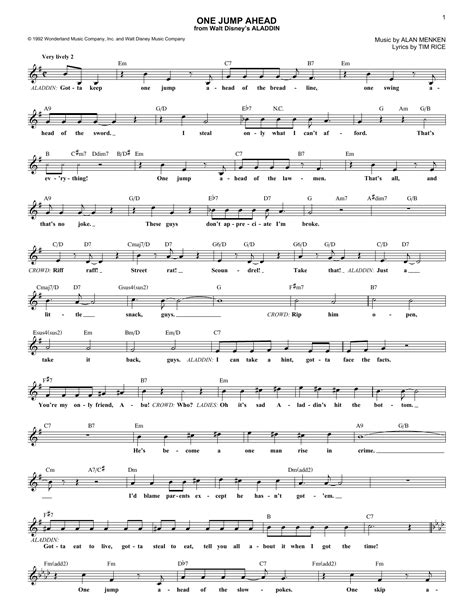 Alan Menken "One Jump Ahead (from Aladdin)" Sheet Music Notes | Download Printable PDF Score 417346