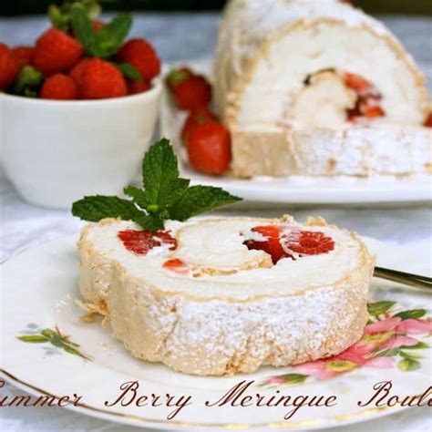 Summer Berry Meringue Roulade - Christina's Cucina