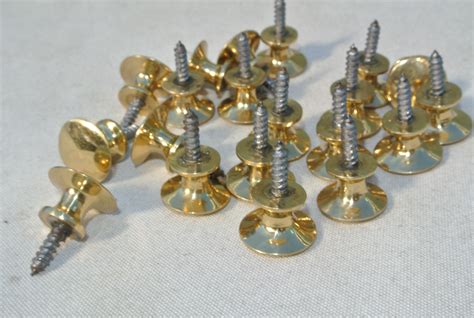 20 very TINY screw KNOBS pulls handles antique solid heavy brass drawer knob 15 mm - Silk Road ...