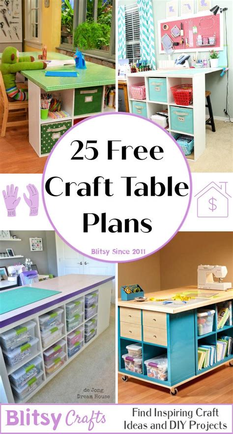 25 DIY Craft Table Ideas with Storage and Easy To Build - Blitsy