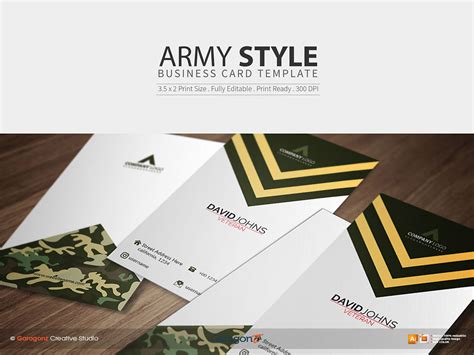 Army Style Business Card Template by Anggara Ts on Dribbble