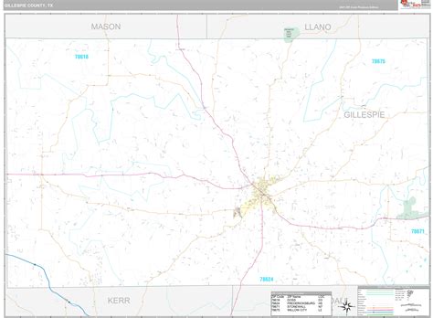 Gillespie County, TX Wall Map Premium Style by MarketMAPS - MapSales