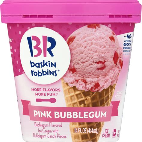 Baskin Robbins Ice Cream, Pink Bubblegum (14 oz) - Instacart