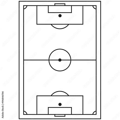 Line art black and white soccer field icon. Stock Vector | Adobe Stock