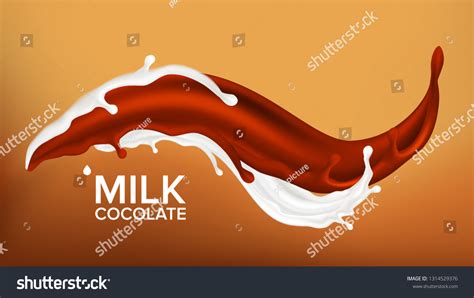 Milk Chocolate Splash Vector Milky Food Stock Vector (Royalty Free ...