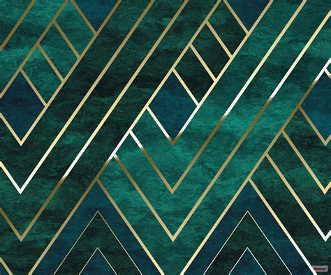 Emerald Green And Gold Wallpaper