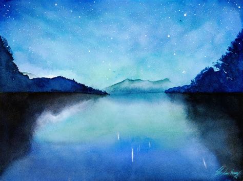 Endless Night, Starry Night , Watercolor painting by SuisaiGenki on DeviantArt