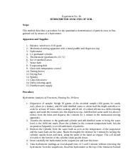 Experiment No 3b - HYDROMETER ANALYSIS of SOIL - Experiment No. 3b ...