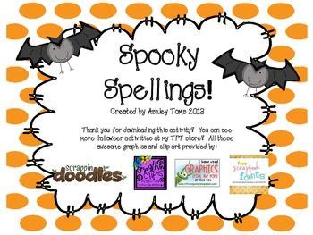 Spooky Spellings freee | Literacy centers, Halloween fun, Doodle fonts