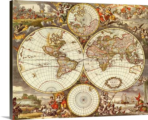 Map of the World 1670 Wall Art, Canvas Prints, Framed Prints, Wall ...