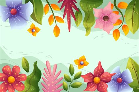 Premium Vector | Nature Spring Landscape background illustration for with colorful flower and ...