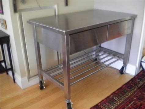 Stainless kitchen Island/Work table with wheels | Kitchen work tables, Stainless kitchen ...