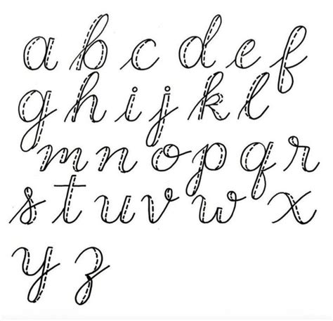 This hand lettering alphabet offers a fun twist with dotted lines mixed ...