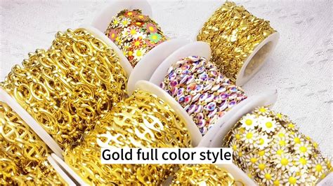 Customized Fashion Various Types Gold Chain Stainless Steel Necklace Charms For Jewelry Making ...