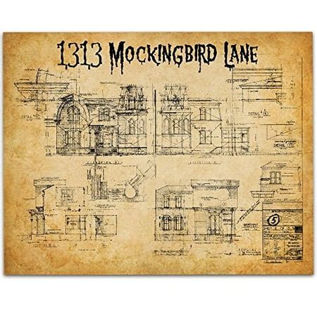 Munsters House Plans - 11x14 Unframed Art Print - Great Gift to Classic TV Show Geeks and ...