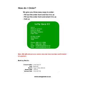 Fillable Online Order Forms 101: Unlocking Efficiency in Your Business Fax Email Print - pdfFiller