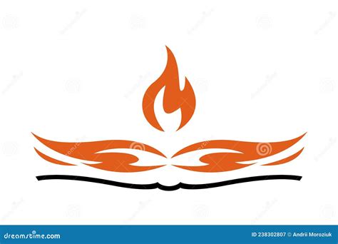 Fire and Open Book Icon. Success Concept, Ideas Stock Illustration - Illustration of textbook ...