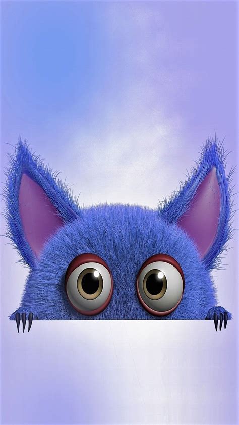 Blue monster - Tap to see more cute cartoon wallpapers! - @mobile9 ...