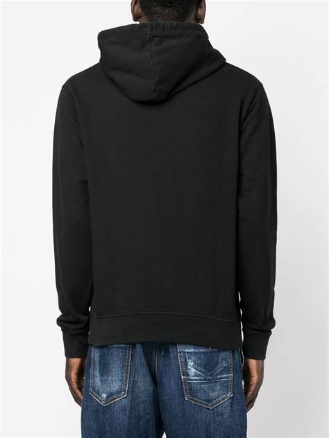 DSQUARED2 logo-print Cotton Hoodie | Black | FARFETCH