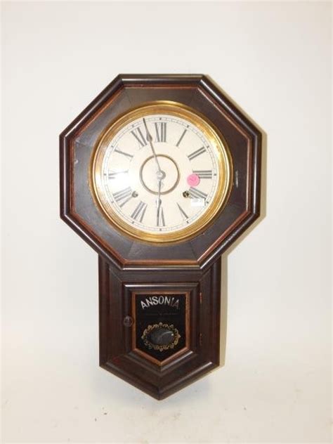 ANSONIA WALL CLOCK WITH PENDULUM : Lot 414