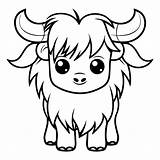 Premium Vector  Coloring page Yak Illustration Kawaii Style Line sketch template