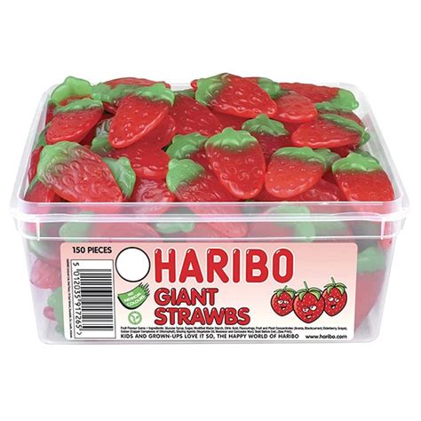 Haribo Giant Strawbs – 120 Count - Sweets Of Ireland