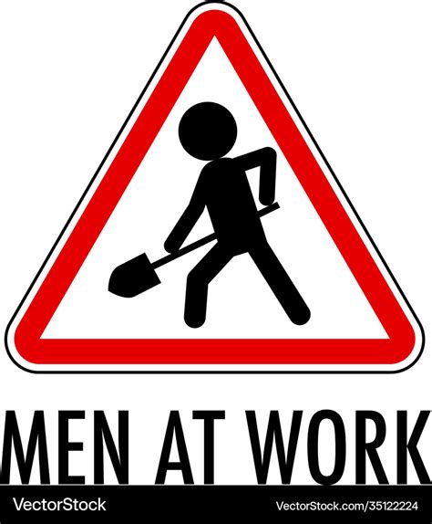 Men at work sign isolated on white background Vector Image