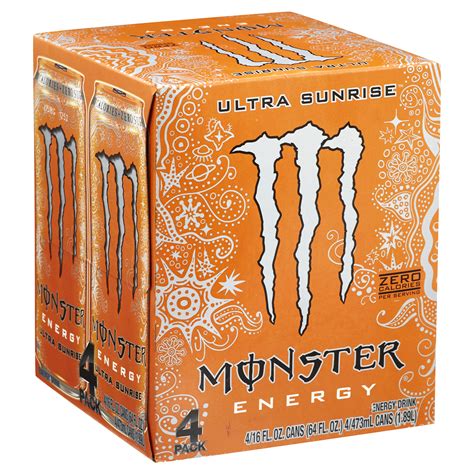 Monster Energy Ultra Sunrise, Ultra Sunrise (Pack of 4 ct; 16 fl oz | Shipt