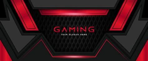 Premium Vector | Futuristic red and black gaming header social media banner template | Geometric ...