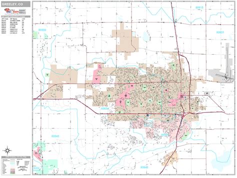 Greeley Colorado Wall Map (Premium Style) by MarketMAPS - MapSales