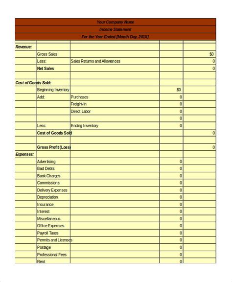 Excel Income Statement - 8+ Free Excel Documents Download