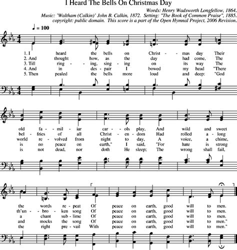 Open Hymnal Project: I Heard The Bells On Christmas Day