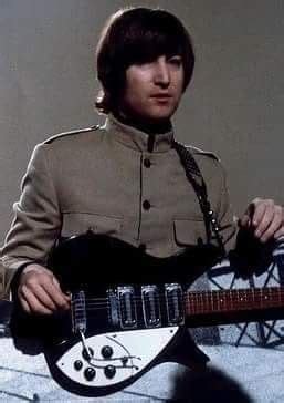 John Lennon With His Legendary 1963 Rickenbacker 325 Guitar. 🎸 | John lennon beatles, Beatles ...