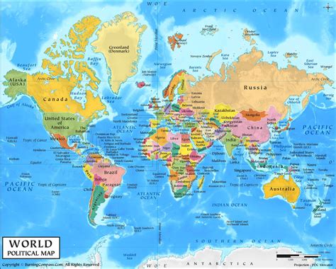 Large Blank World Map With Countries