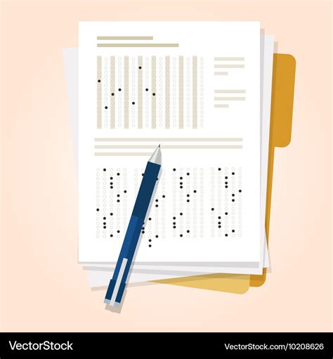 Exams quiz test paper with pencil multiple choice Vector Image