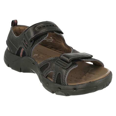 Mens Clarks Leather Velcro Unstructured Sandals - Un Reach | eBay