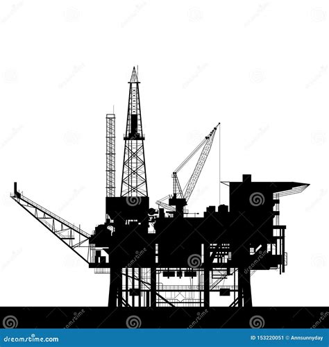 Sea Oil Platform Icon - Rig Platform Silhouette, Gas And Petroleum ...