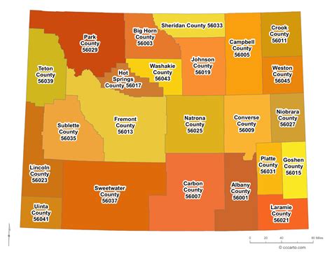 Wyoming County Zip Code Map