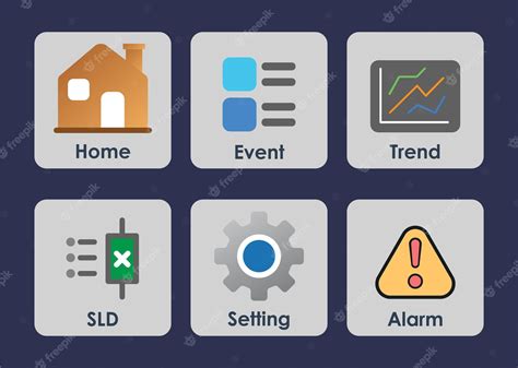 Premium Vector | HMI SCADA UI Menu Industrial Flat Design