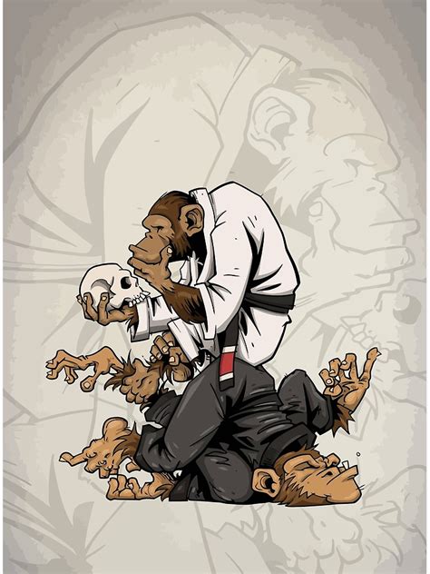 Lienzo «Jiu Jitsu Monkey - Artes marciales - Meditación» de bruno10h ...