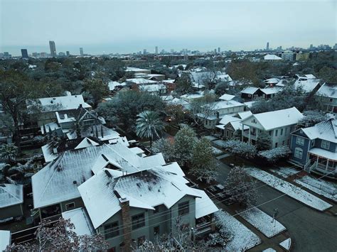 Stunning aerial photos show Houston in a Winter Wonderland