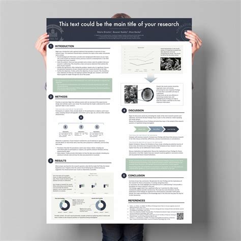 Research Poster template | A0 portrait PowerPoint | dark color classic ...