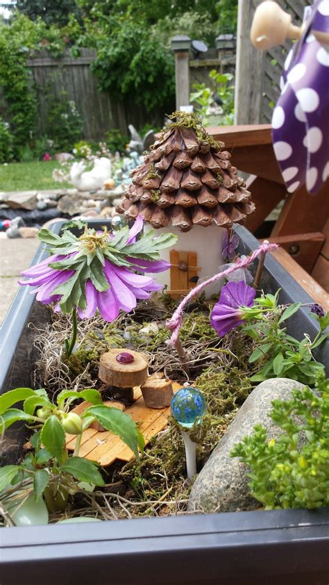 Fairy garden in a planter box. | Fairy garden, Planter boxes, Fairy house