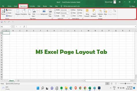 MS Excel Page Layout Tab and its Functions (in Hindi)