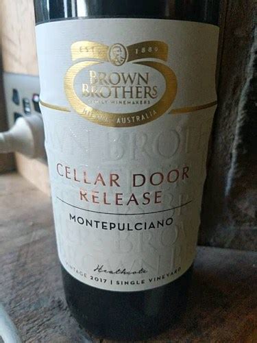 2017 Brown Brothers Cellar Door Release Montepulciano | Vivino US