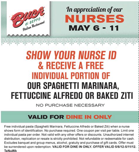 Free Dinner at Buca di Beppo for Teachers and Nurses